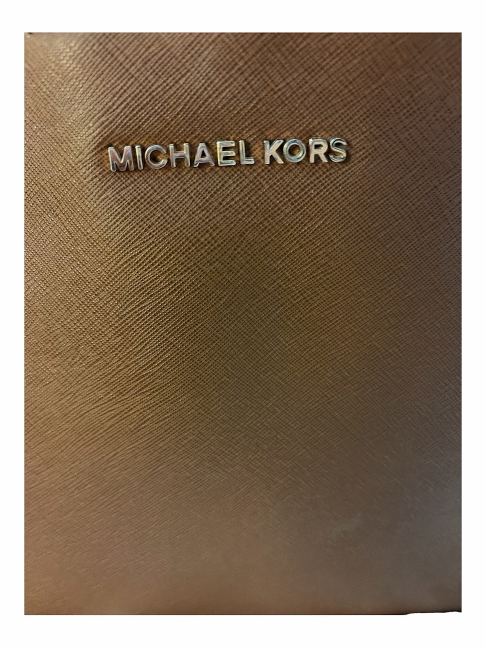 Michael Kors Karla East West Saffiano Leather Satchel Crossbody Luggage Brown - Picture 3 of 10